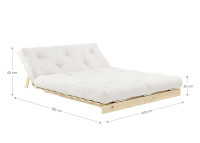 Canapé lit gain de place couchage 140 ou 160 en bois clair 14 coloris Roots Karup
