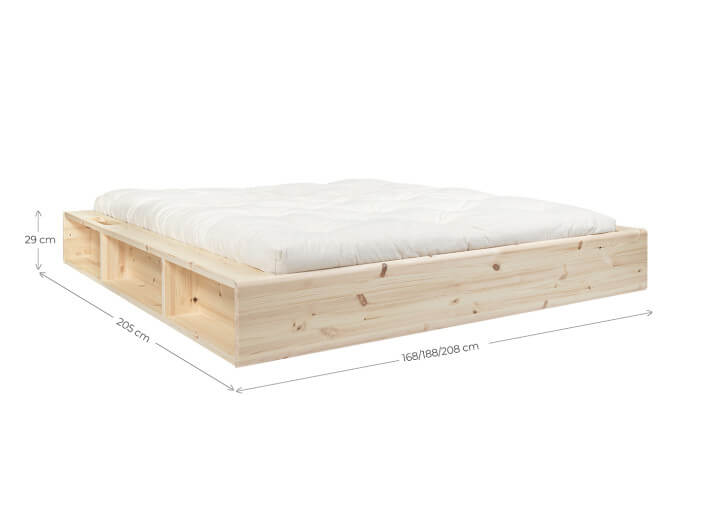 Sommier en bois de pin avec rangement 2 coloris...