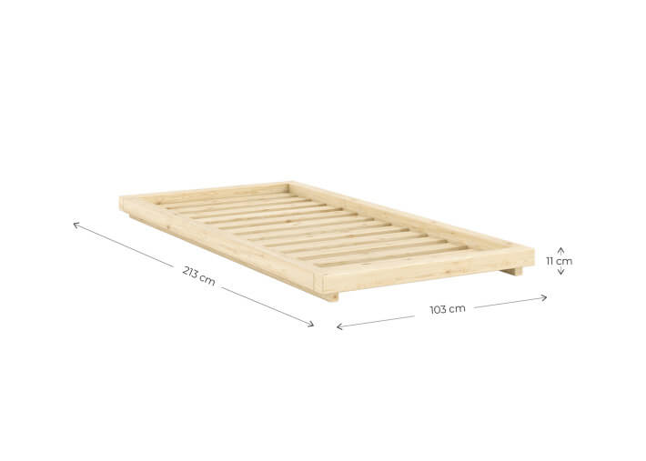 Sommier de lit au design minimaliste en pin 5...