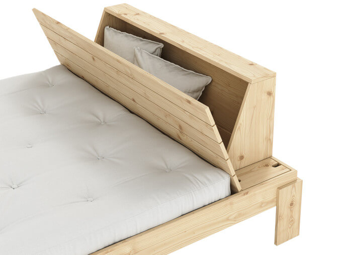 Sommier de lit avec repose tête et coffre 3...