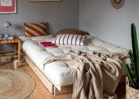 Sommier lit avec 2 tiroirs de rangement en bois 5 tailles Kanso Karup