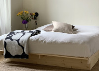 Sommier lit avec 2 tiroirs de rangement en bois 5 tailles Kanso Karup