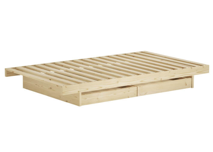 Sommier lit avec 2 tiroirs de rangement en bois...