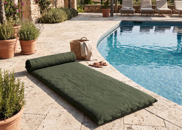 Futon de jardin bleu kaki beige vert - arona par angel...