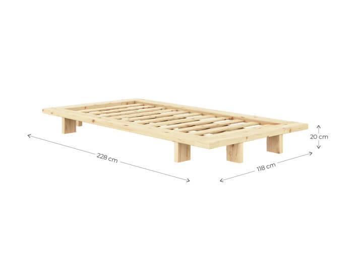 Sommier en bois de pin naturel 5 tailles -...