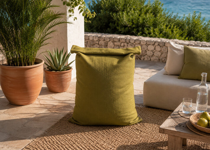 Coussin de sol d'extérieur vert 135x100 -...
