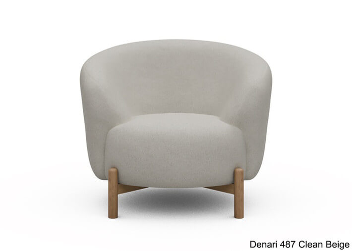 Fauteuil crapaud pieds chêne - 53 coloris -...