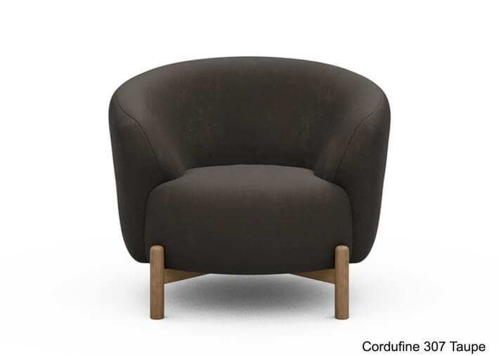 Fauteuil crapaud pieds chêne - 53 coloris -...