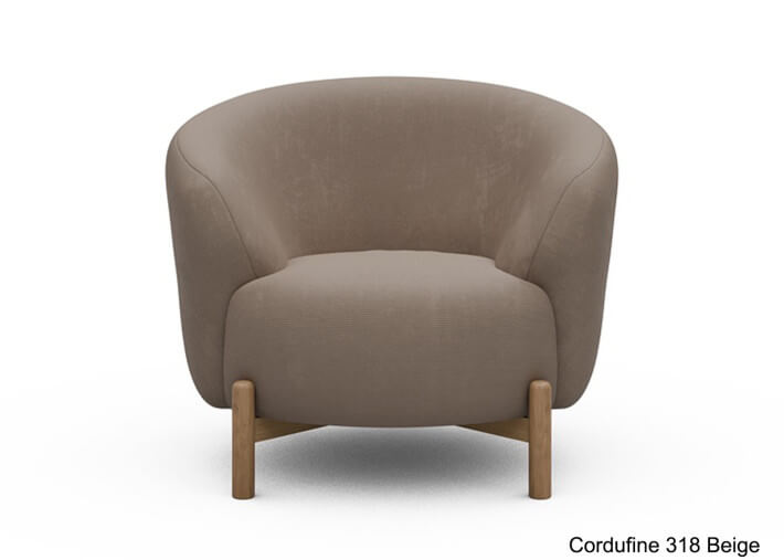 Fauteuil crapaud pieds chêne - 53 coloris -...