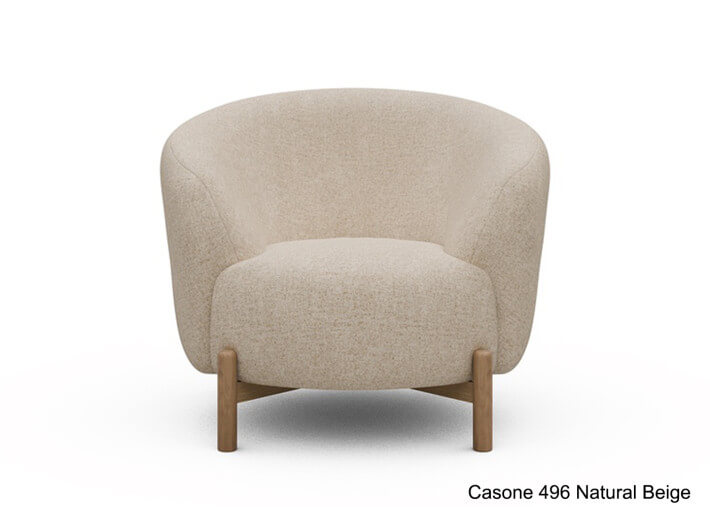 Fauteuil crapaud pieds chêne - 53 coloris -...