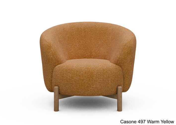 Fauteuil crapaud pieds chêne - 53 coloris -...