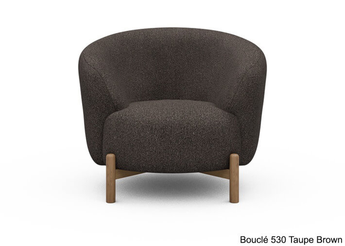 Fauteuil crapaud pieds chêne - 53 coloris -...