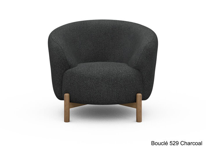 Fauteuil crapaud pieds chêne - 53 coloris -...