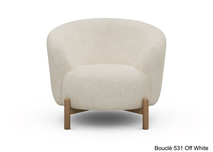 Fauteuil crapaud pieds chêne - 53 coloris -...
