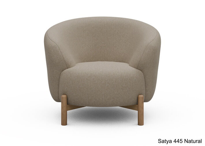 Fauteuil crapaud pieds chêne - 53 coloris -...