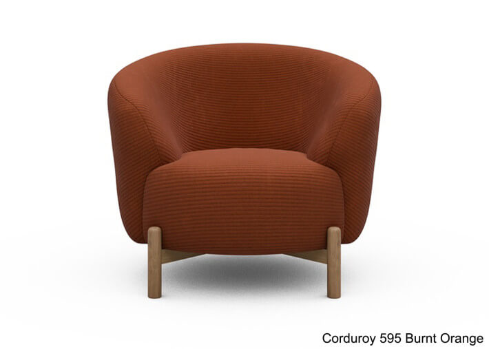 Fauteuil crapaud pieds chêne - 53 coloris -...