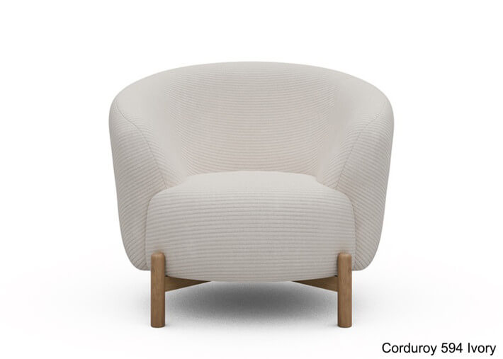 Fauteuil crapaud pieds chêne - 53 coloris -...