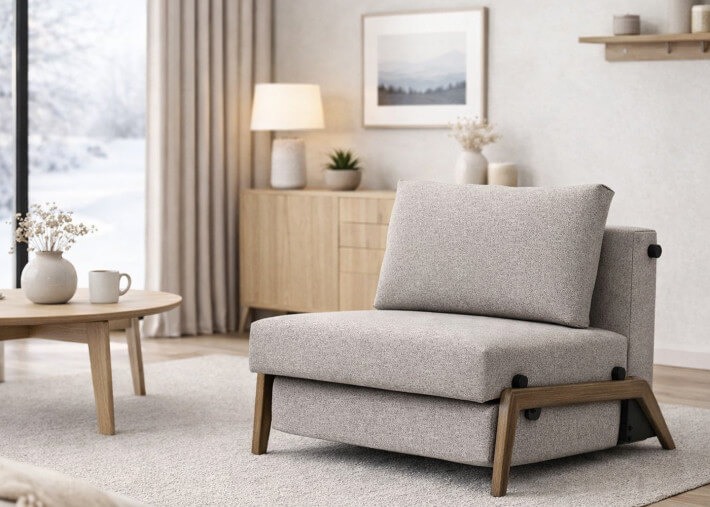 Fauteuil convertible en lit pieds fumés ILB500...