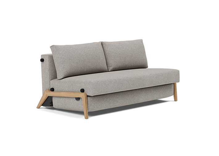 Canape lit compact pieds bois clair 2 tailles...
