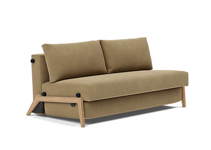 Canape lit compact pieds bois clair 2 tailles...