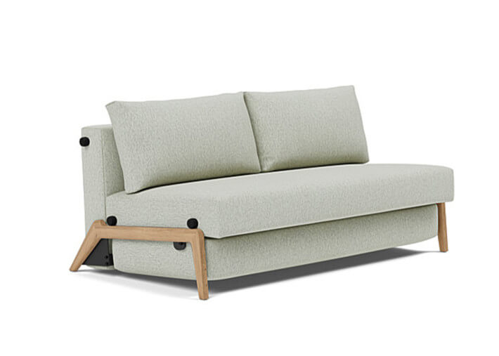 Canape lit compact pieds bois clair 2 tailles...