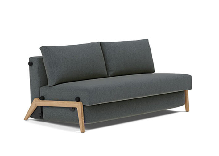 Canape lit compact pieds bois clair 2 tailles...