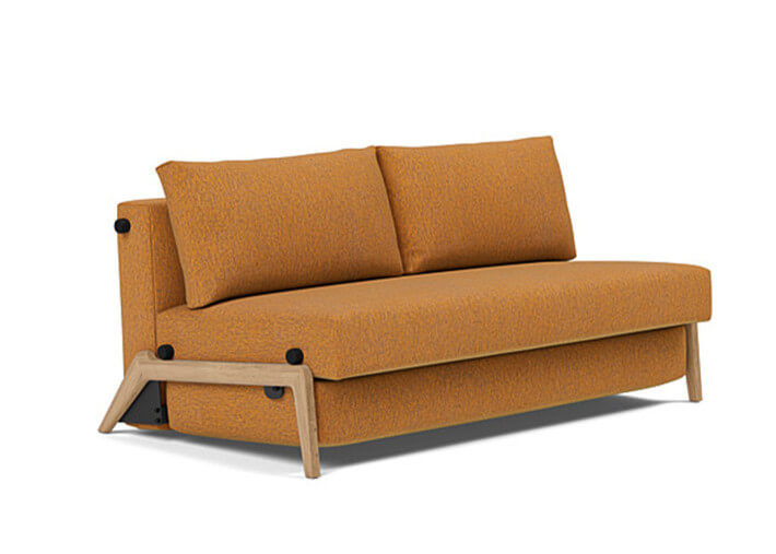 Canape lit compact pieds bois clair 2 tailles...