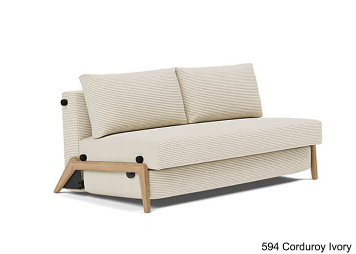 Canape lit compact pieds bois clair 2 tailles...