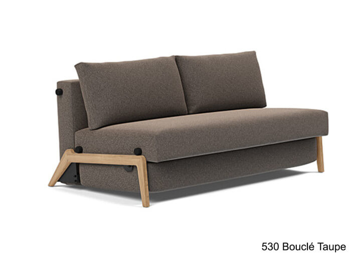 Canape lit compact pieds bois clair 2 tailles...