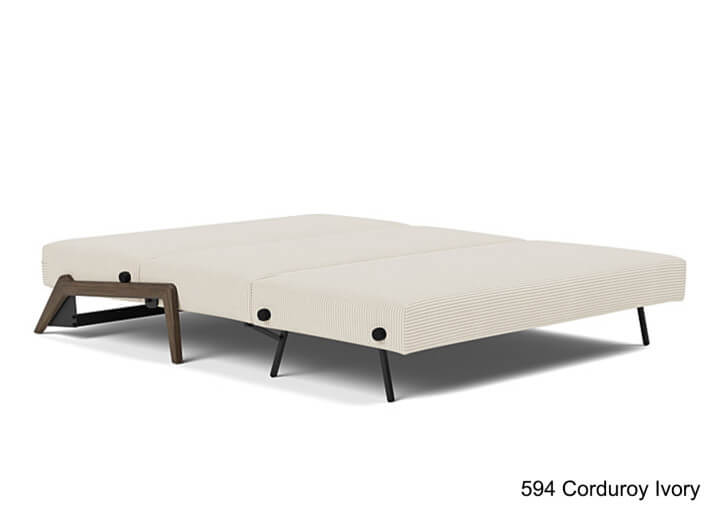 Canape lit idéal studio pieds bois foncé -...