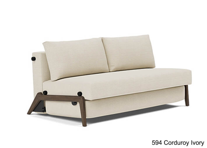 Canape lit idéal studio pieds bois foncé -...