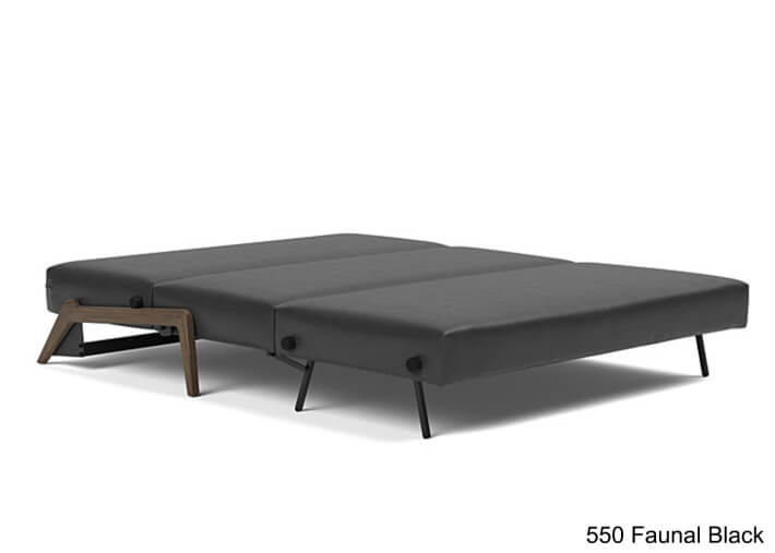 Canape lit idéal studio pieds bois foncé -...