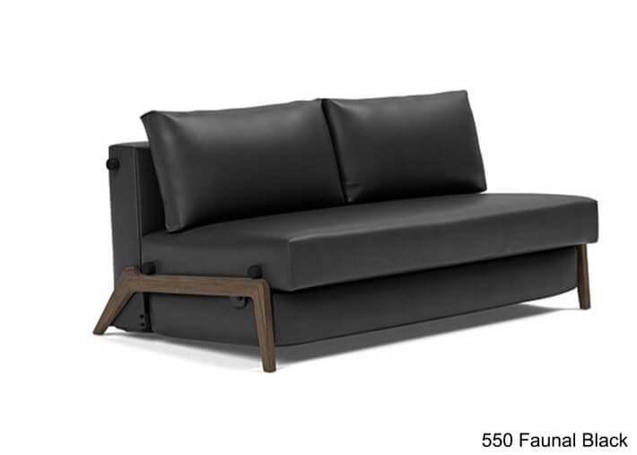 Canape lit idéal studio pieds bois foncé -...