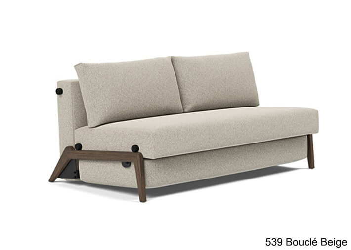 Canape lit idéal studio pieds bois foncé -...