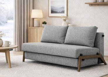 Canape lit idéal studio pieds bois foncé - ILB500...