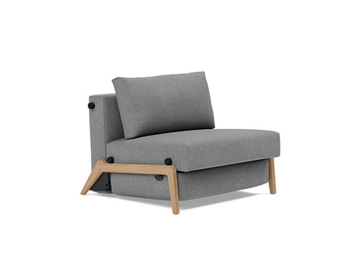 Fauteuil design convertible pieds bois clair...