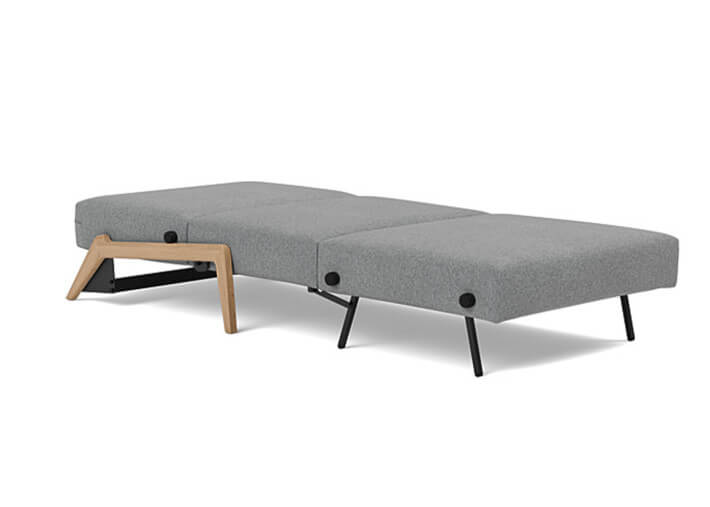 Fauteuil design convertible pieds bois clair...