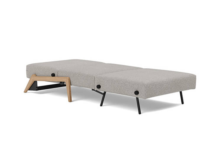 Fauteuil design convertible pieds bois clair...