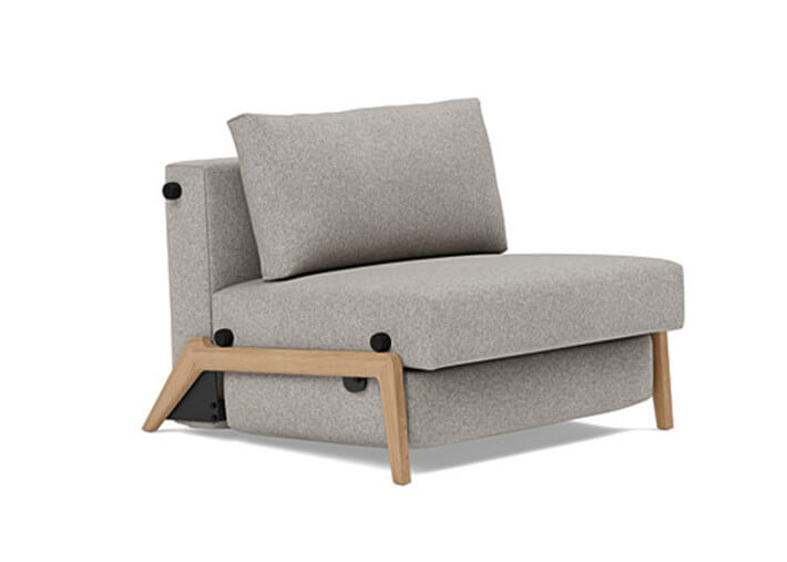 Fauteuil design convertible pieds bois clair...