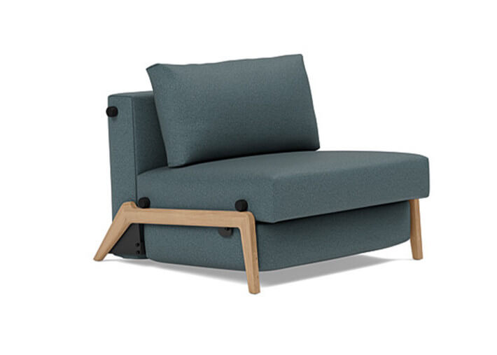 Fauteuil design convertible pieds bois clair...