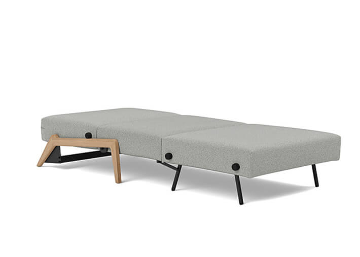 Fauteuil design convertible pieds bois clair...