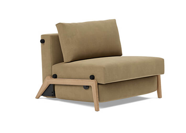 Fauteuil design convertible pieds bois clair...