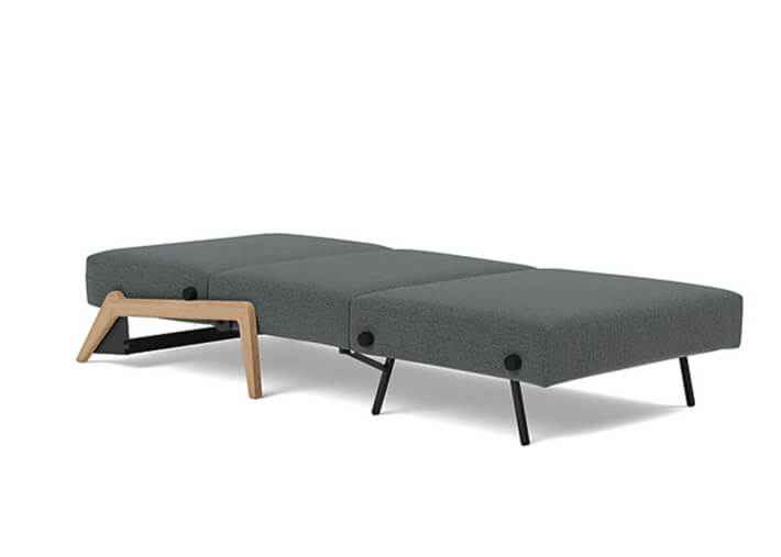 Fauteuil design convertible pieds bois clair...