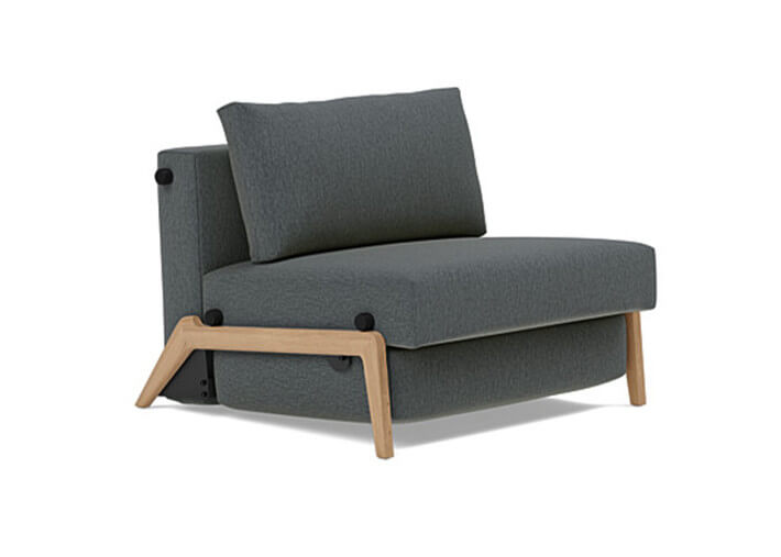 Fauteuil design convertible pieds bois clair...