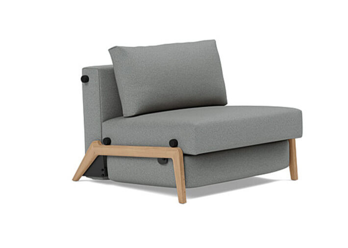 Fauteuil design convertible pieds bois clair...