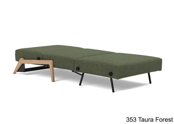 Fauteuil design convertible pieds bois clair...