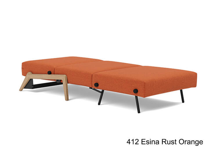 Fauteuil design convertible pieds bois clair...