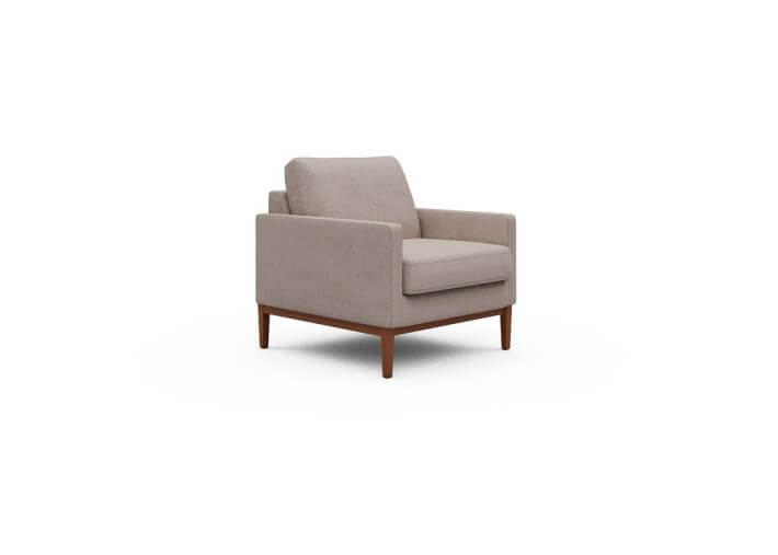Fauteuil design et cosy en tissu ou cuir Finn...