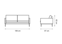 Canapé 2 à 3 places en tissu ou cuir Finn - Scandinavian Upholstery