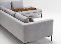Canapé d'angle design en tissu ou cuir Vaïana Scandinavian Upholstery